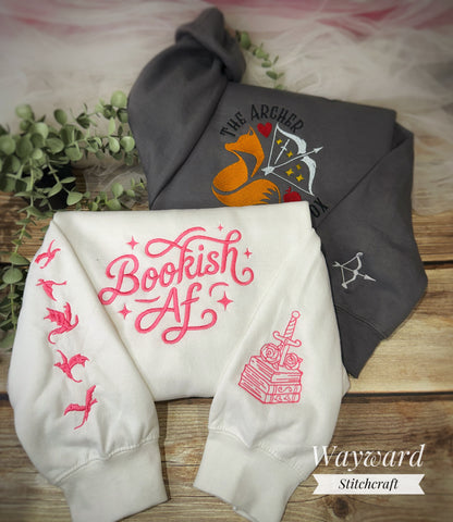 Bookish AF Embroidered Sweatshirt