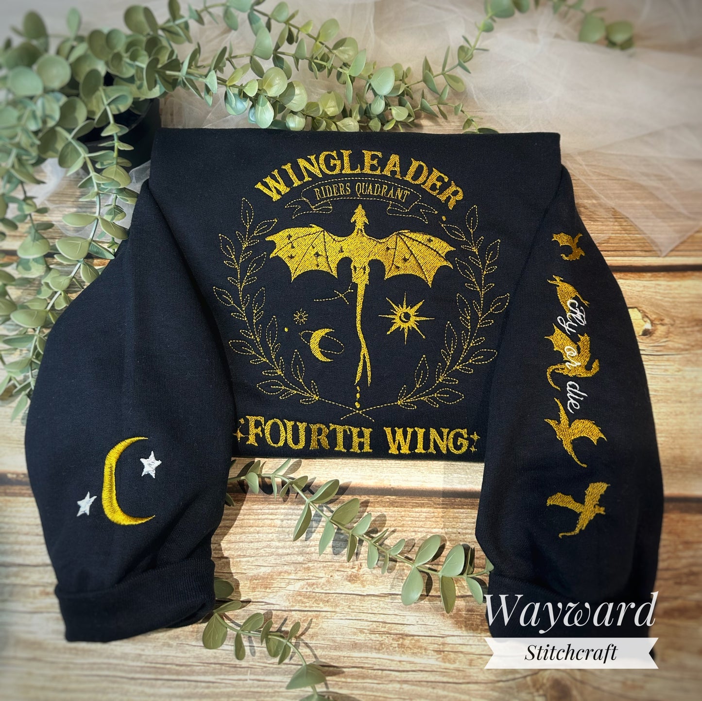 Wingleader Fourth Wing Inspired Embroidered Sweatshirt