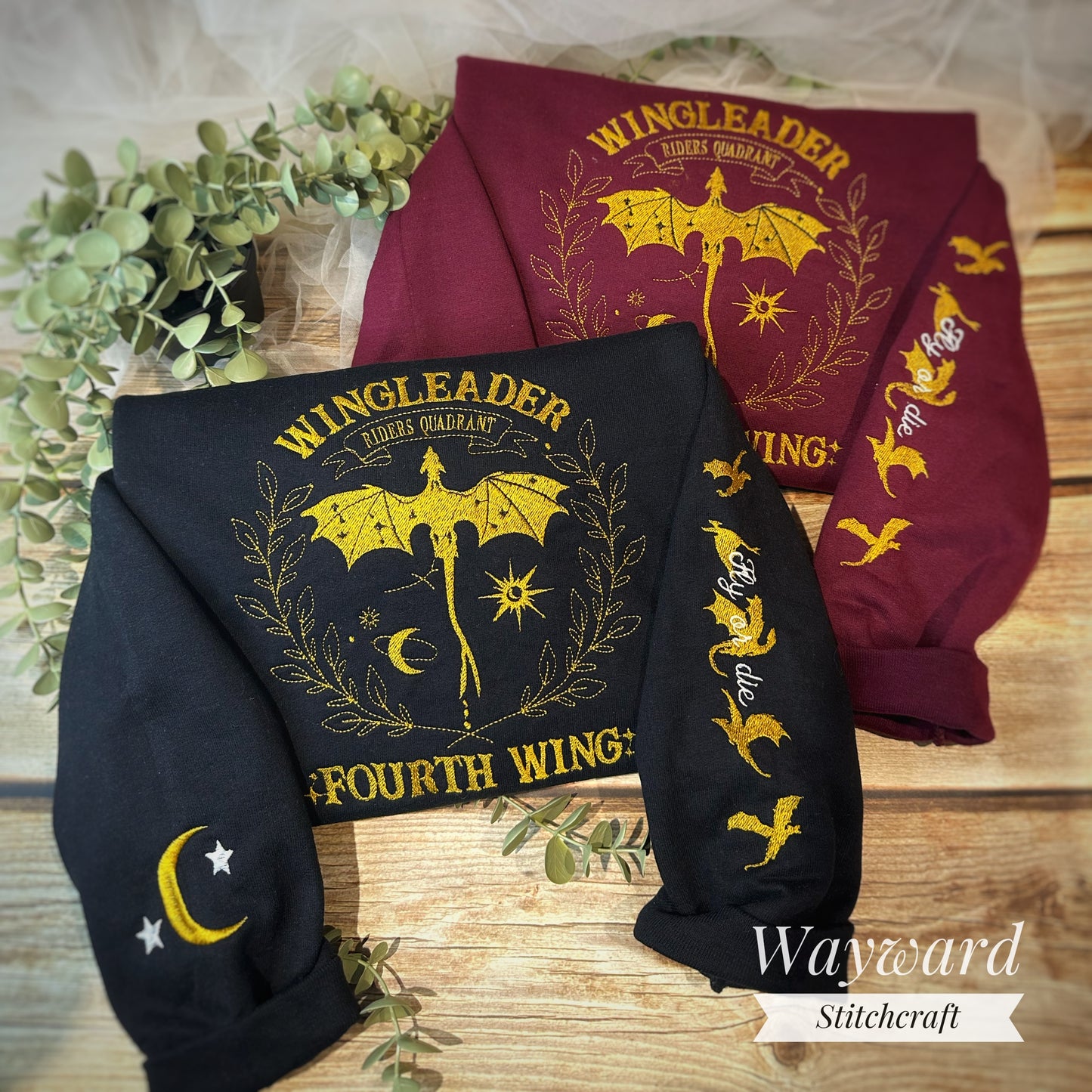 Wingleader Fourth Wing Inspired Embroidered Sweatshirt
