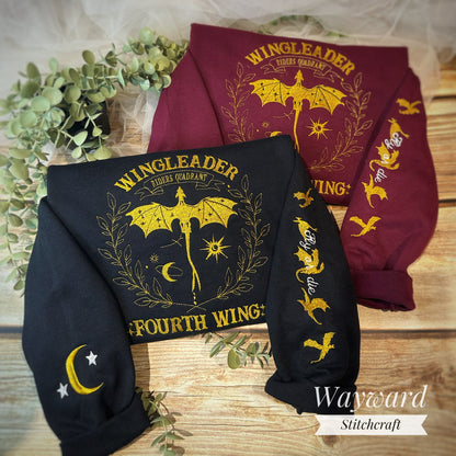 Wingleader Fourth Wing Inspired Embroidered Sweatshirt