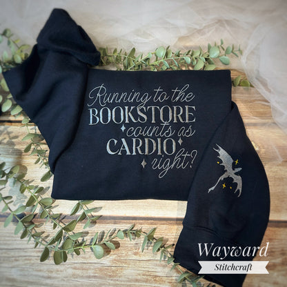 Running To The Bookstore Embroidered Sweatshirt