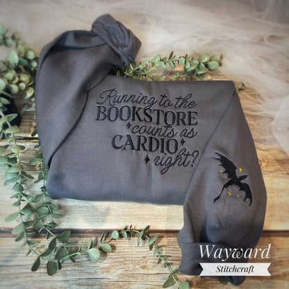 Running To The Bookstore Embroidered Sweatshirt