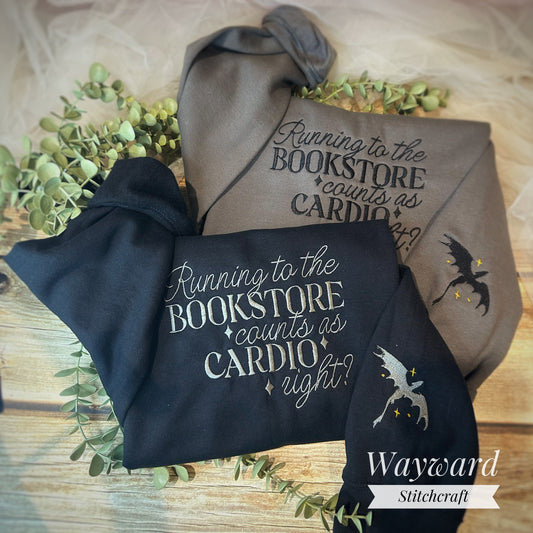 Running To The Bookstore Embroidered Sweatshirt