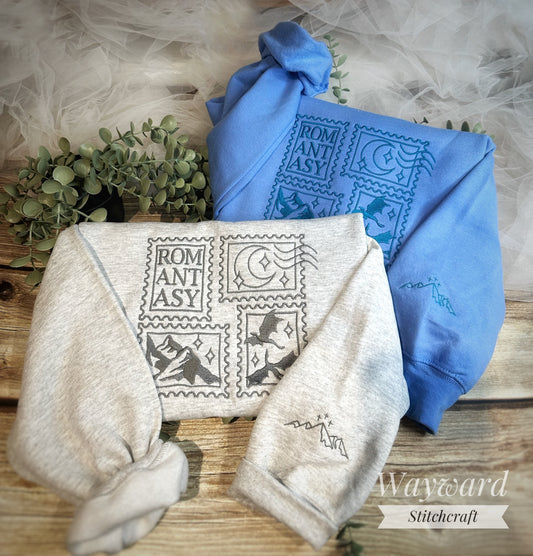 Romantasy Stamps Embroidered Sweatshirt