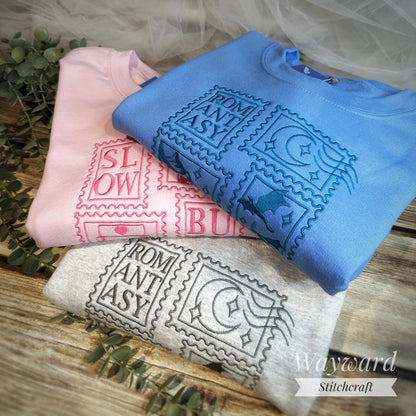 Romantasy Stamps Embroidered Sweatshirt