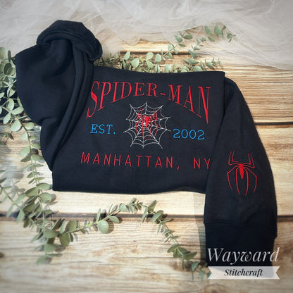 Spiderman Inspired Embroidered Sweatshirt