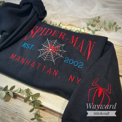 Spiderman Inspired Embroidered Sweatshirt