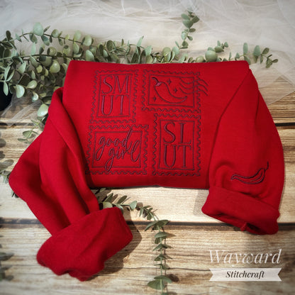 Dark Romance Stamps Embroidered Sweatshirt