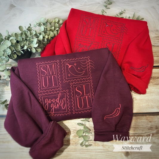 Dark Romance Stamps Embroidered Sweatshirt