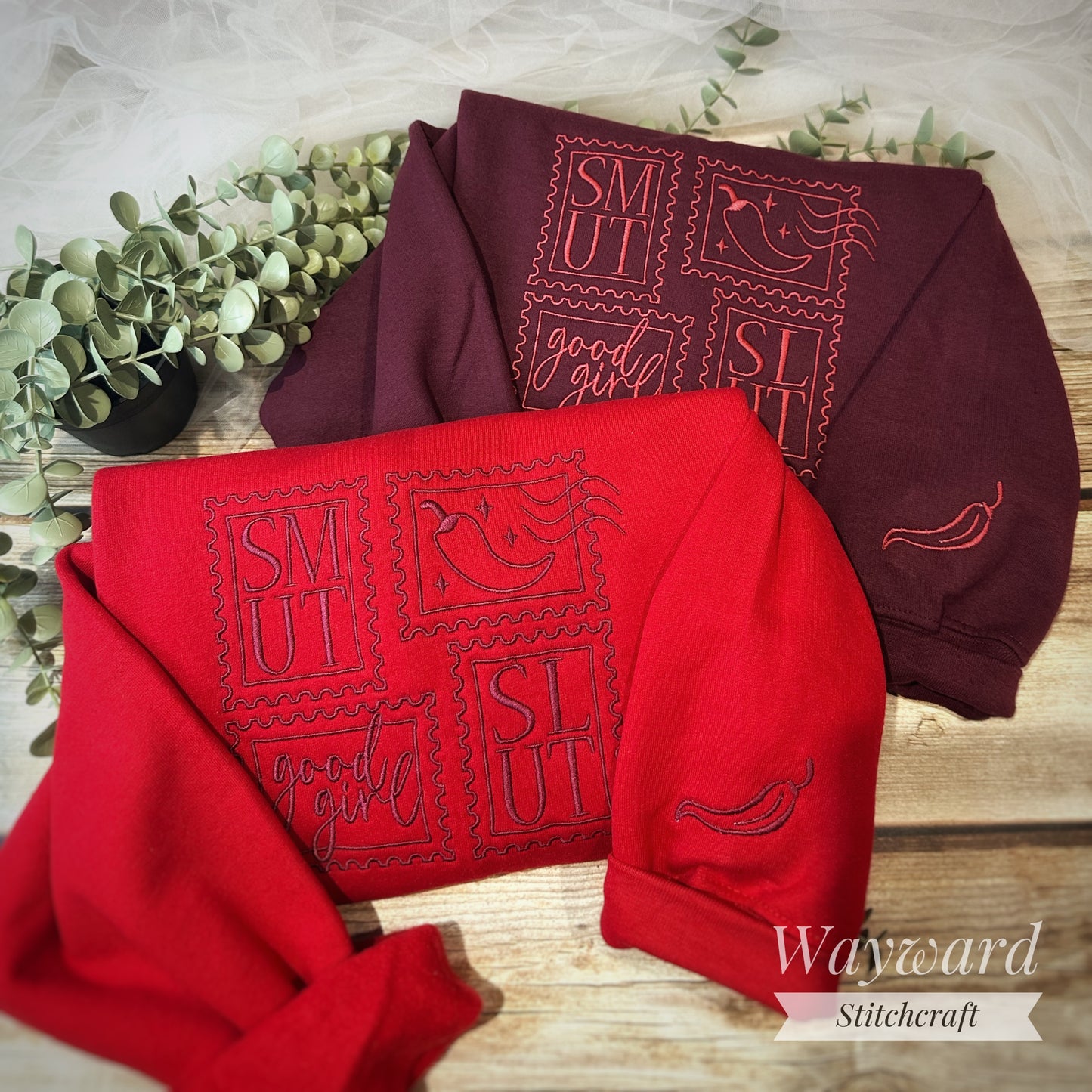 Dark Romance Stamps Embroidered Sweatshirt