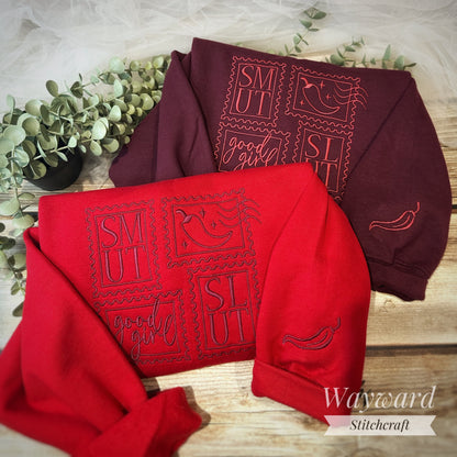 Dark Romance Stamps Embroidered Sweatshirt