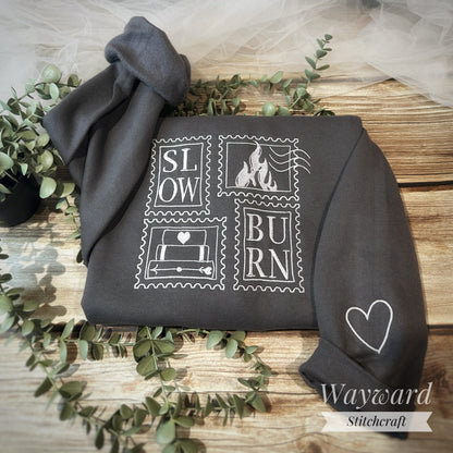Slow Burn Stamps Embroidered Sweatshirt