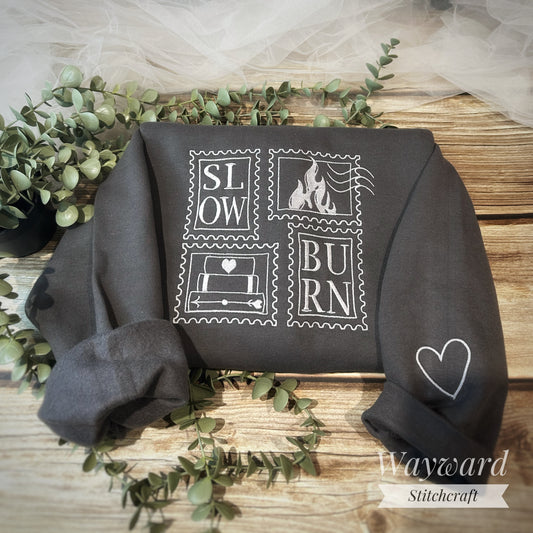 Slow Burn Stamps Embroidered Sweatshirt