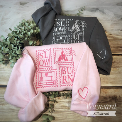 Slow Burn Stamps Embroidered Sweatshirt