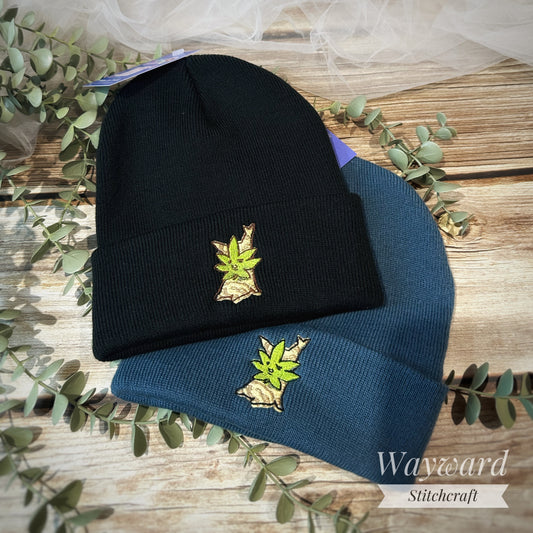Green Korok Embroidered Beanie Hat