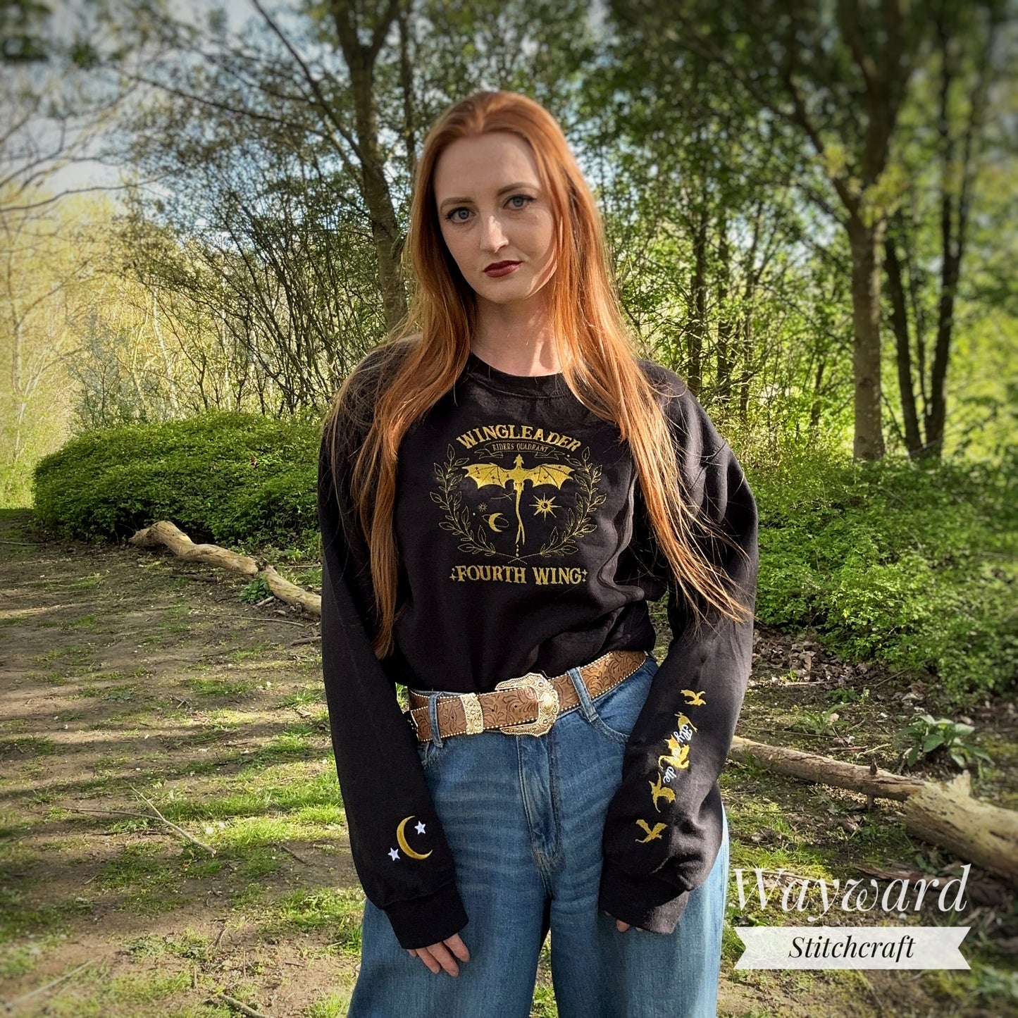 Wingleader Fourth Wing Inspired Embroidered Sweatshirt
