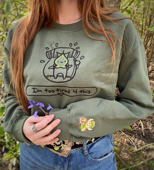 Korok Too Tired 4 This Embroidered Sweatshirt