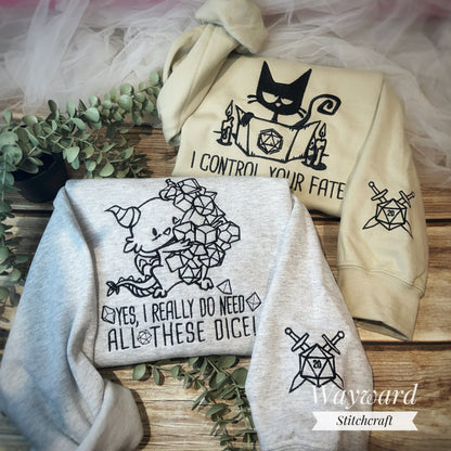 Control Your Fate Gamer Kitty Embroidered Sweatshirt