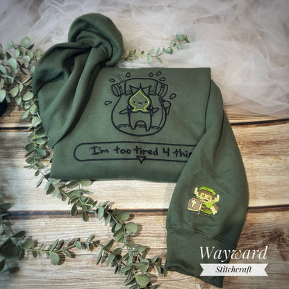 Korok Too Tired 4 This Embroidered Sweatshirt