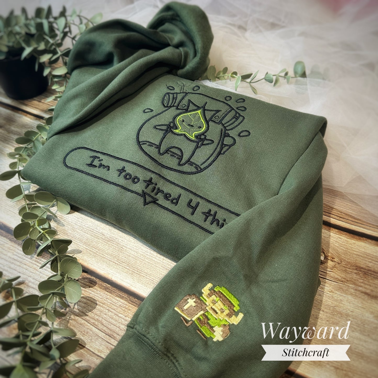 Korok Too Tired 4 This Embroidered Sweatshirt