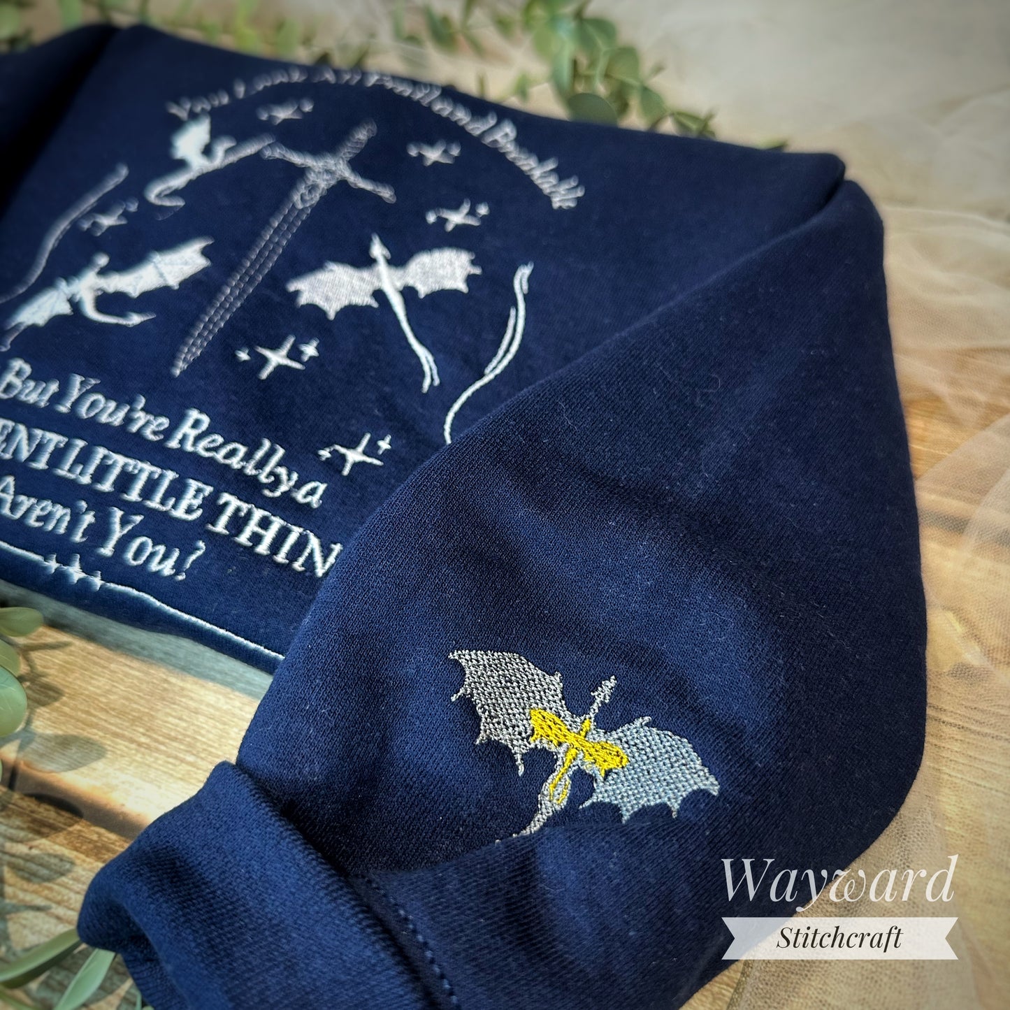 Violent Little Thing Slogan Embroidered Sweatshirt