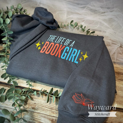 Life Of A Book Girl Embroidered Sweatshirt
