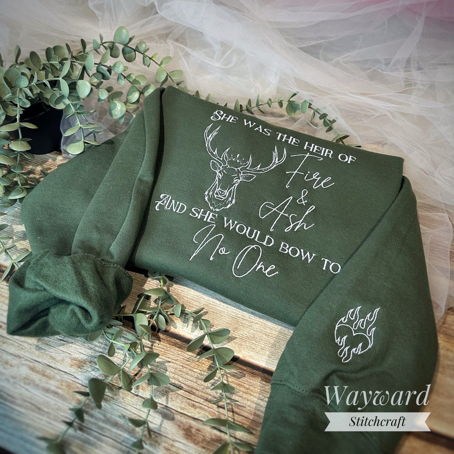 Heir Of Fire & Ash Embroidered Sweatshirt