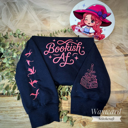 Bookish AF Embroidered Sweatshirt
