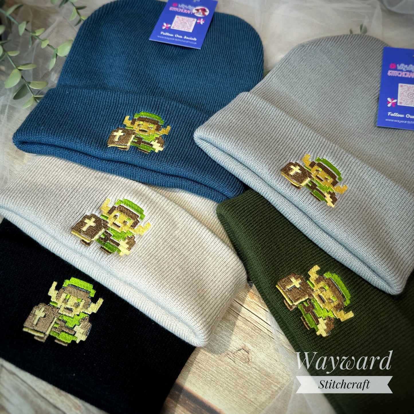 Retro Zelda Embroidered Beanie Hat