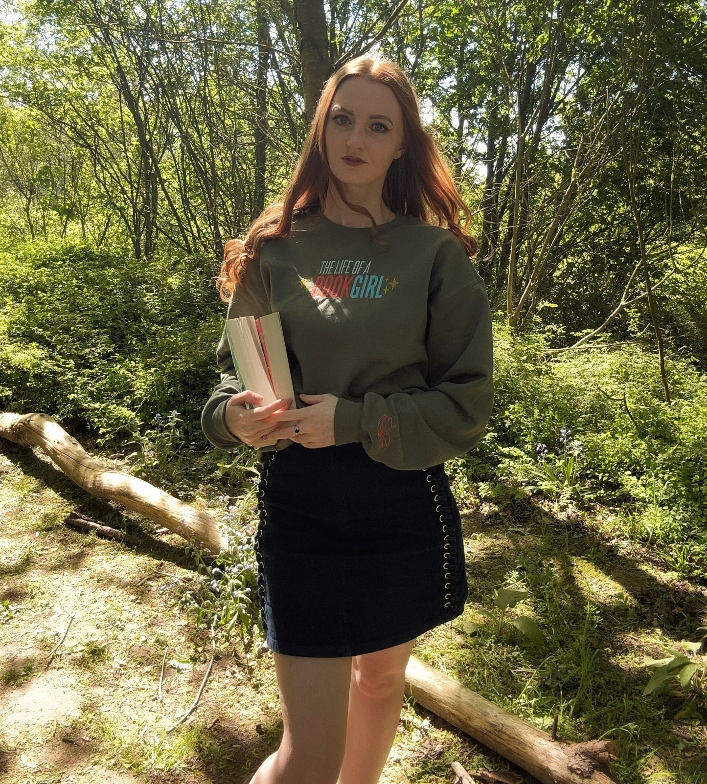 Life Of A Book Girl Embroidered Sweatshirt