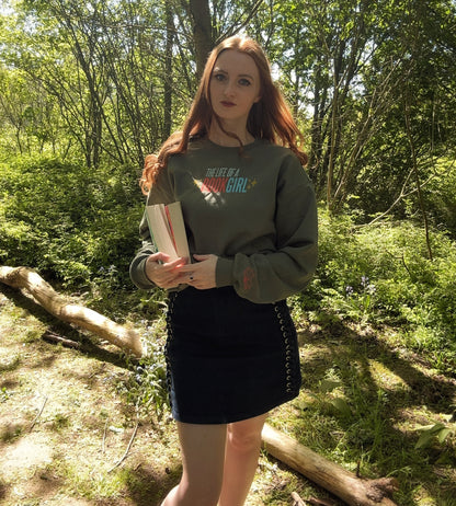 Life Of A Book Girl Embroidered Sweatshirt