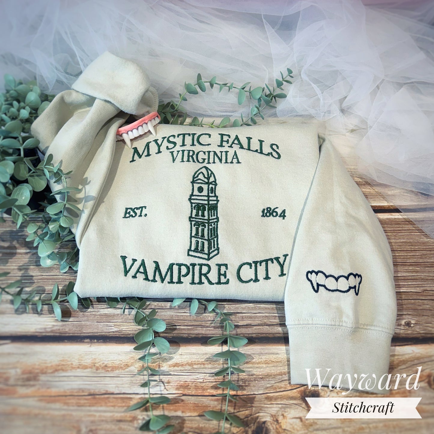 Mystic Falls Tower Embroidered Sweatshirt