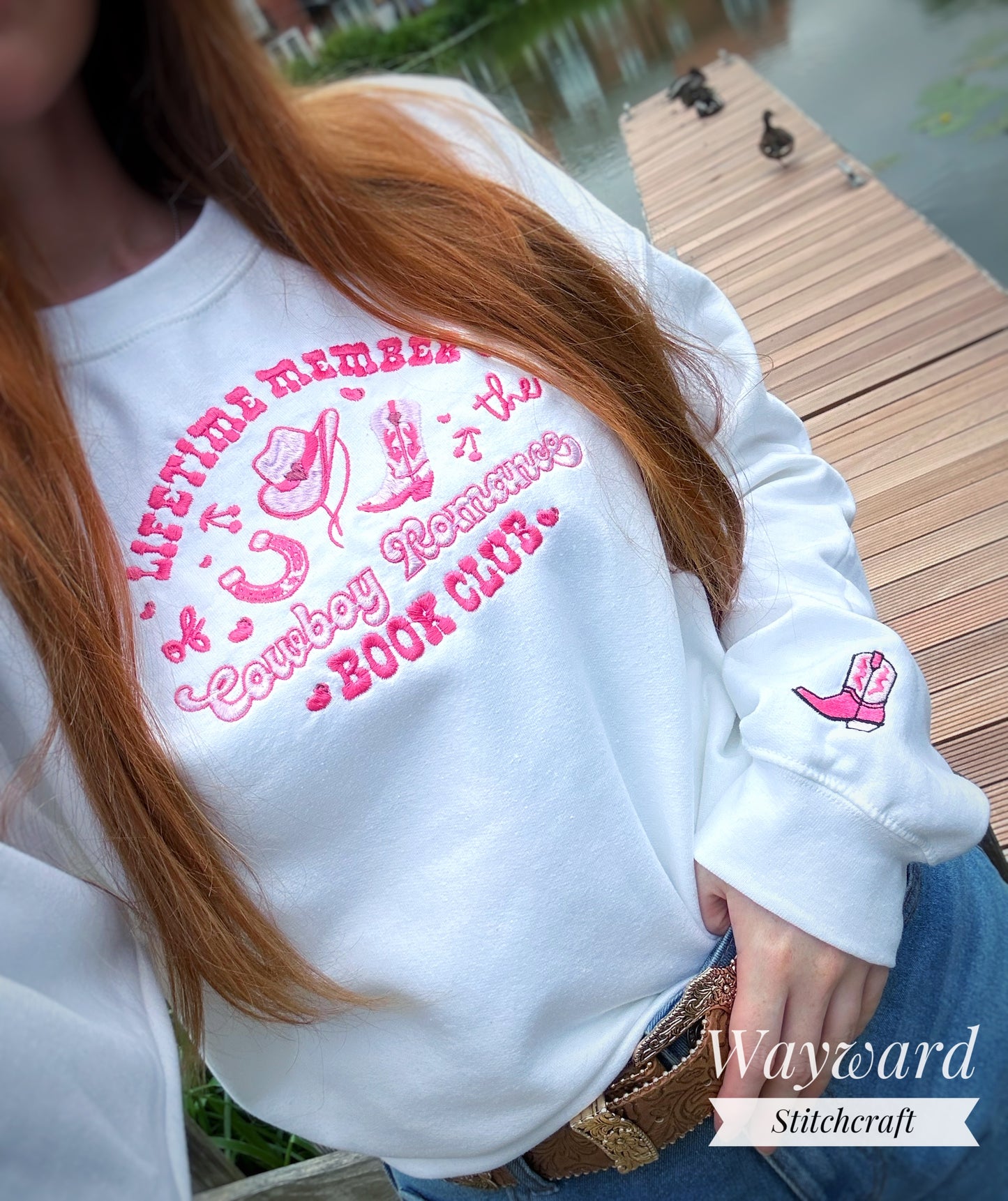 Cowboy Romance Book Club Embroidered Sweatshirt