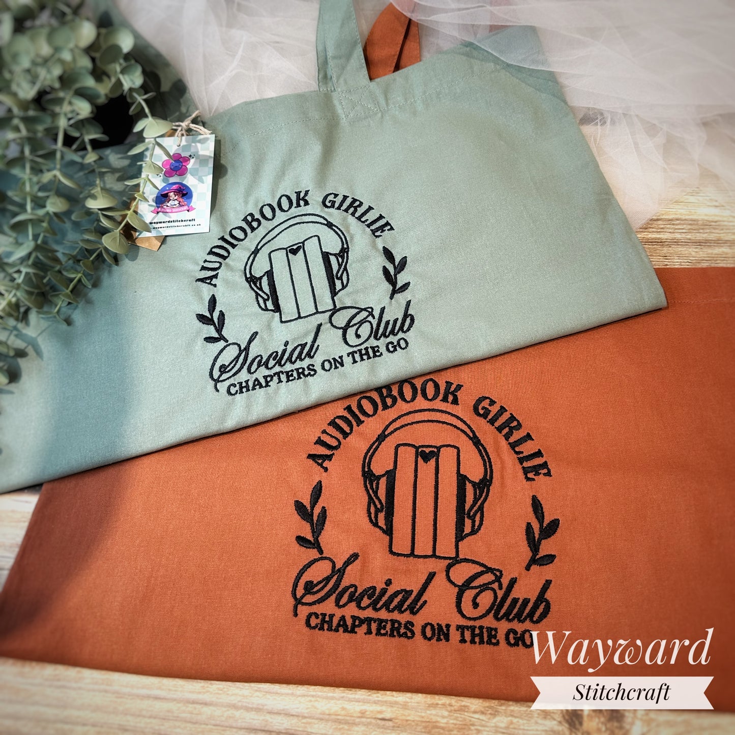 Audiobook Babe Embroidered Tote Bag