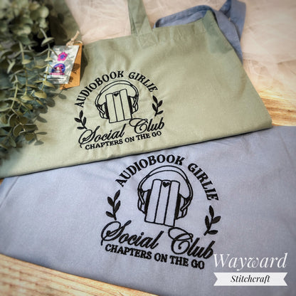 Audiobook Babe Embroidered Tote Bag