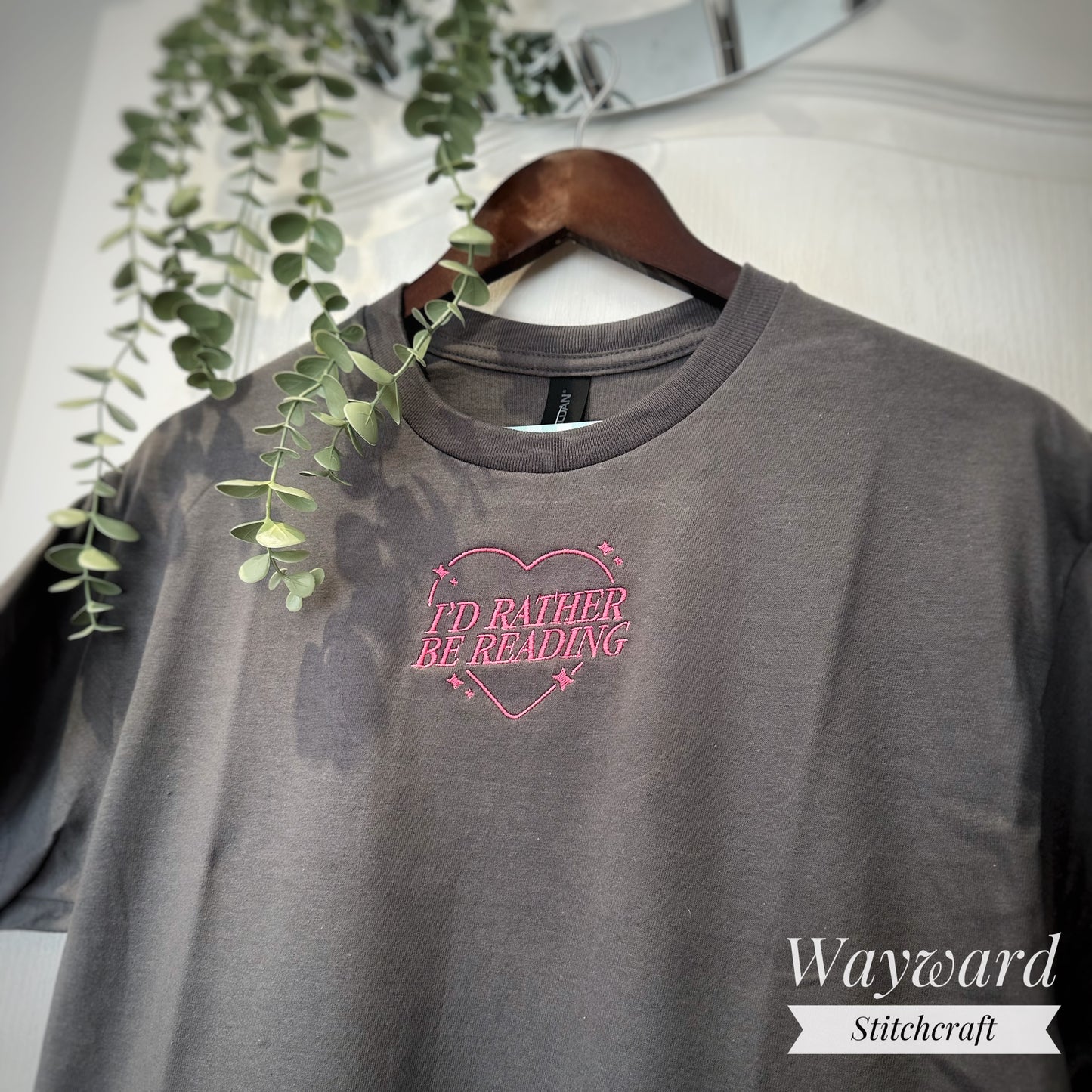 Rather Be Reading Embroidered T-Shirt
