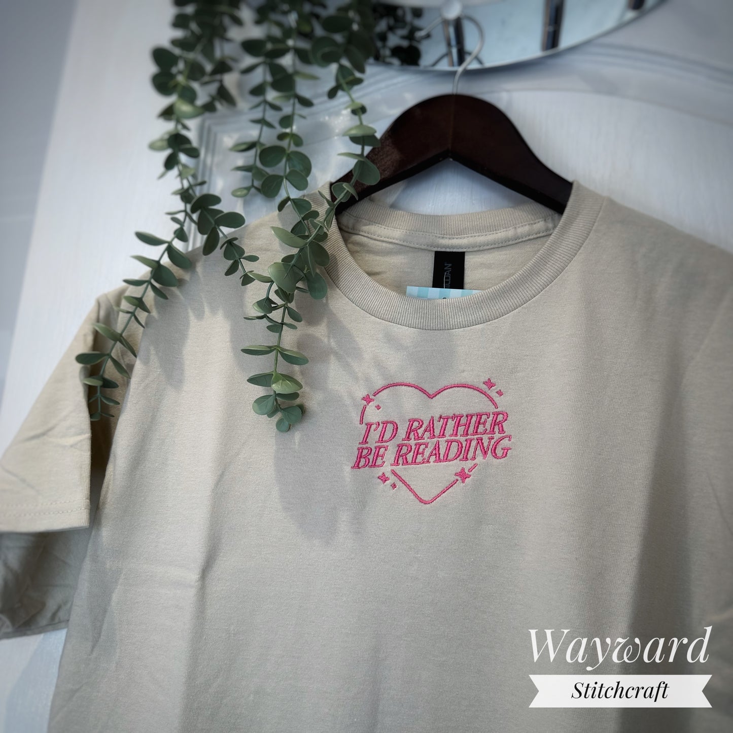 Rather Be Reading Embroidered T-Shirt