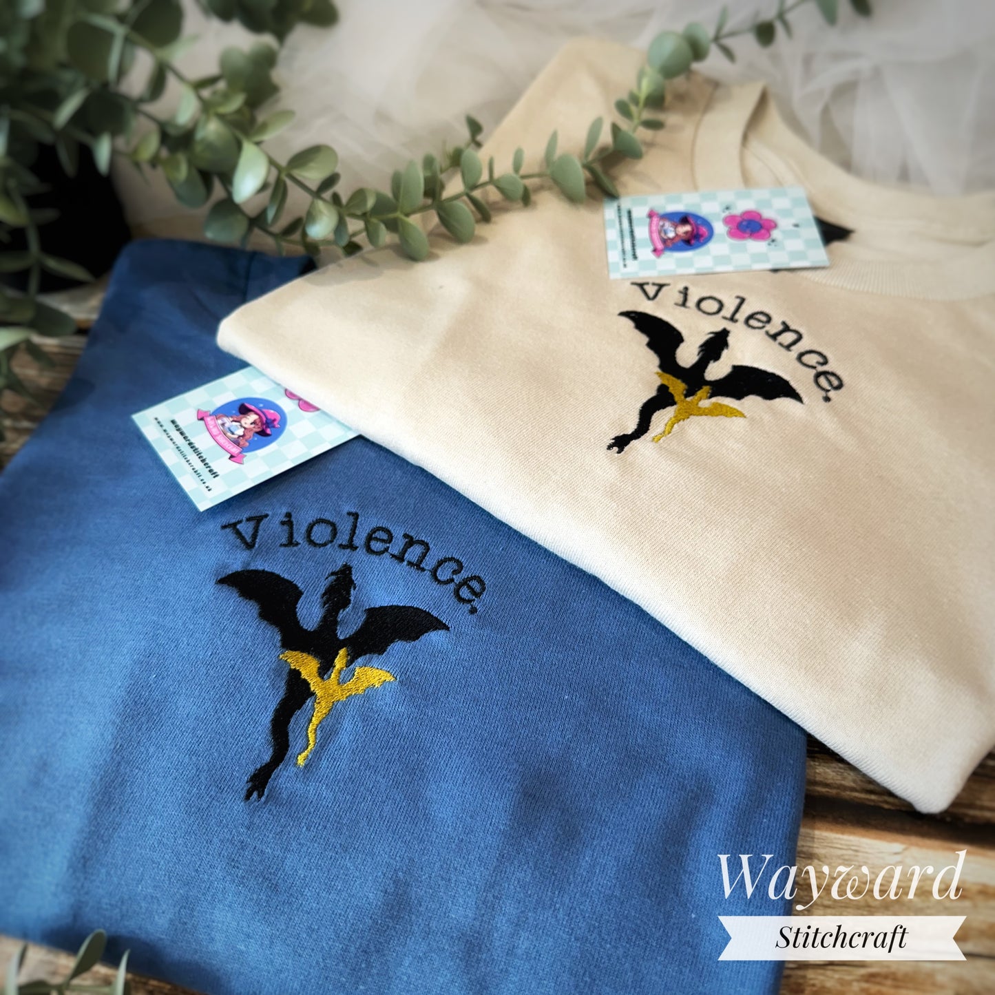 Book Dragon Inspired Embroidered T-Shirt