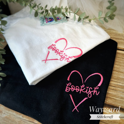 Bookish Heart Embroidered T-Shirt