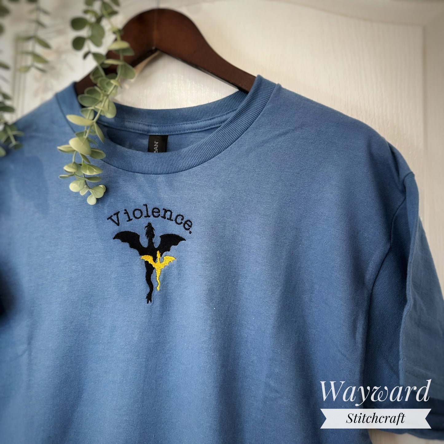 Book Dragon Inspired Embroidered T-Shirt