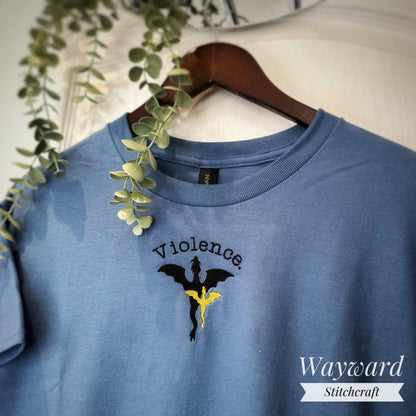 Book Dragon Inspired Embroidered T-Shirt