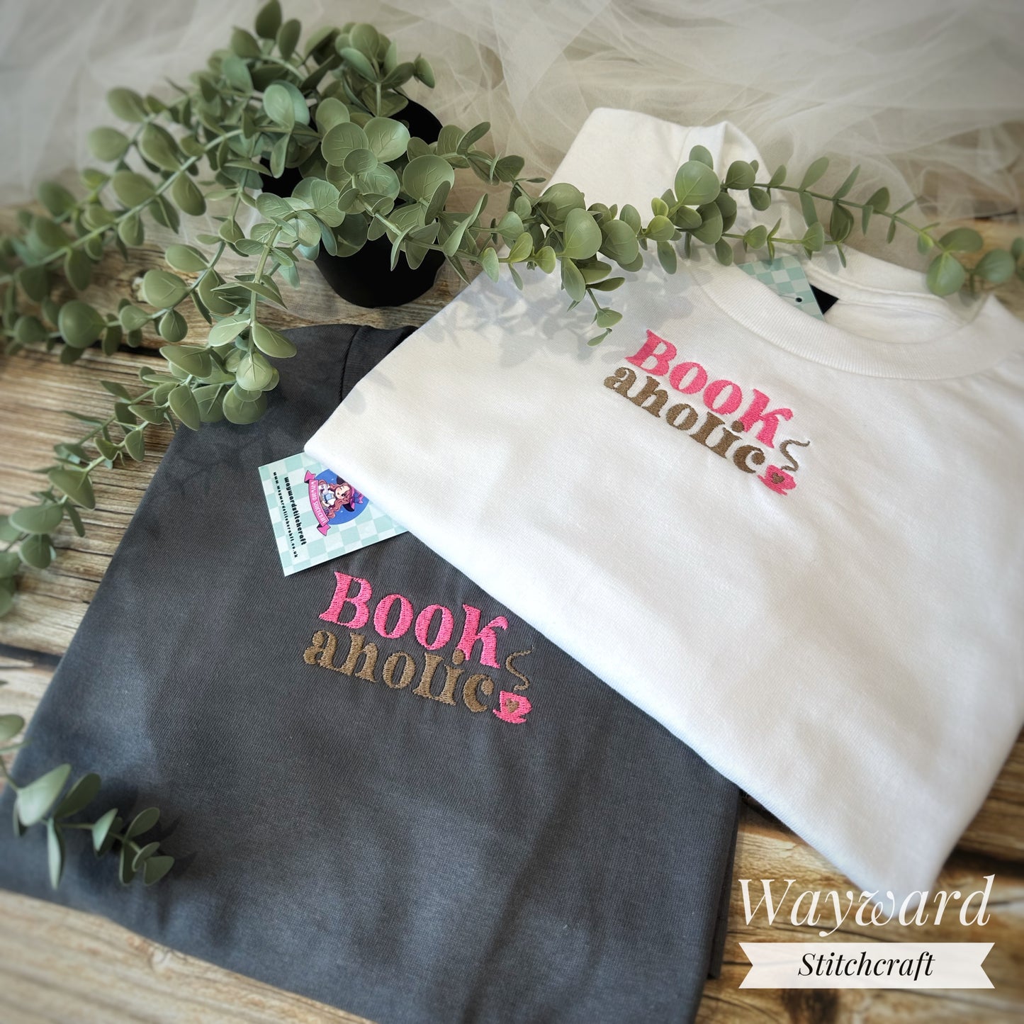 Bookaholic Embroidered T-Shirt
