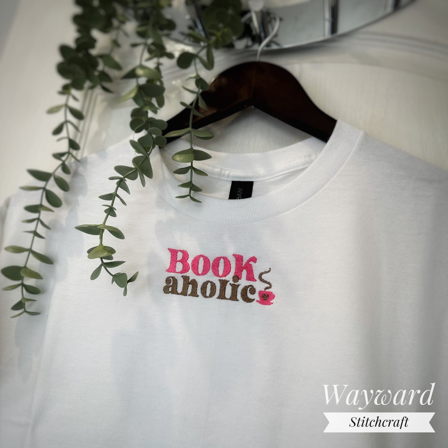 Bookaholic Embroidered T-Shirt