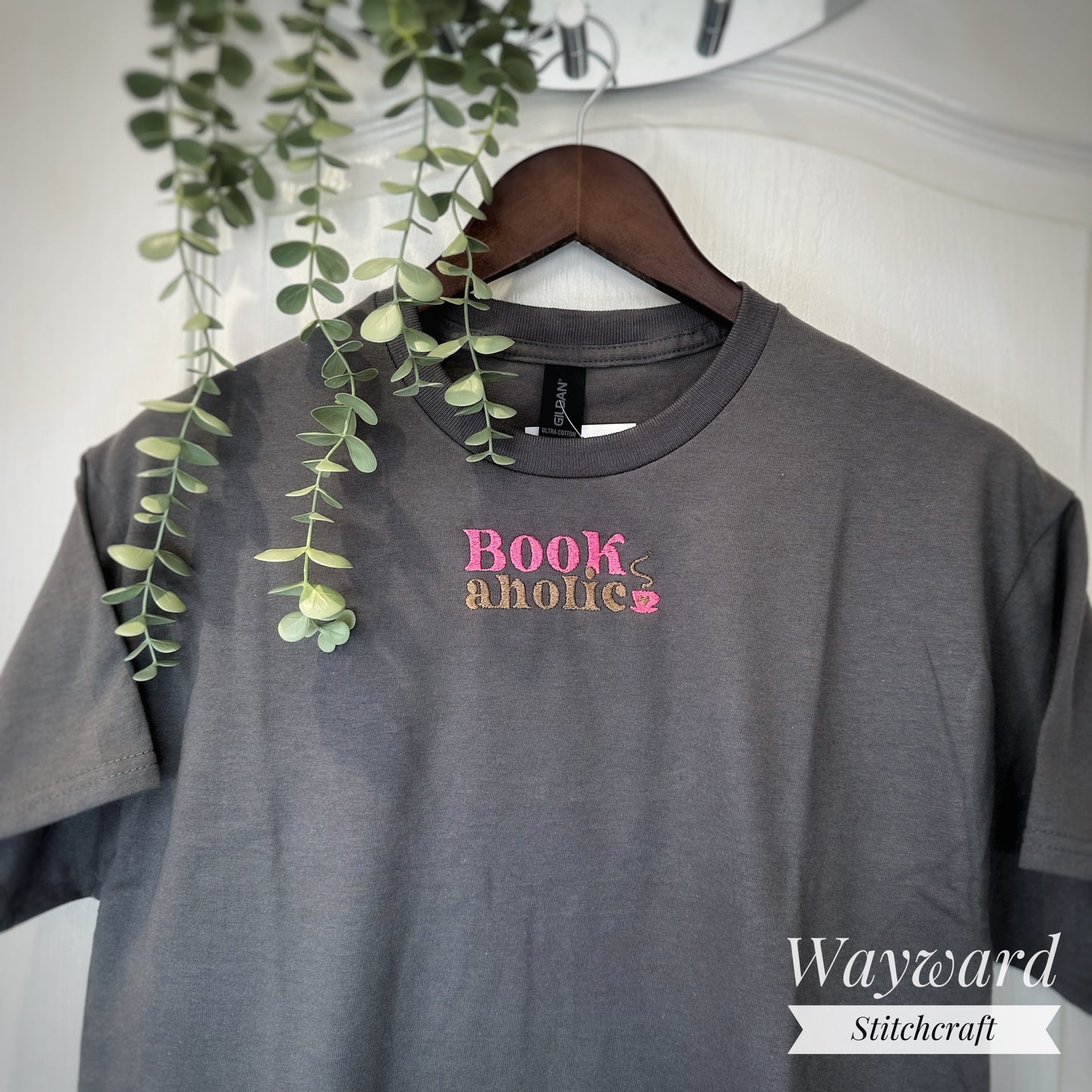 Bookaholic Embroidered T-Shirt