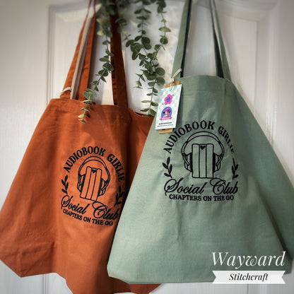 Audiobook Babe Embroidered Tote Bag