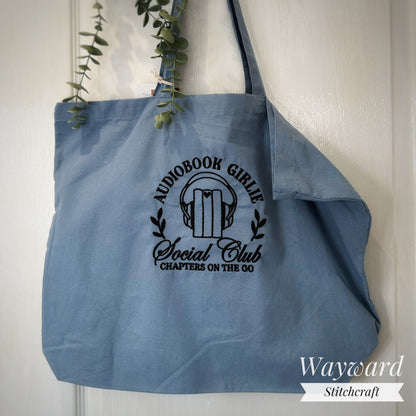 Audiobook Babe Embroidered Tote Bag