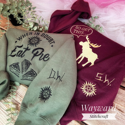 SPN Eat Pie Embroidered Sweatshirt