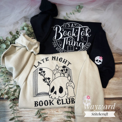 Late Night Book Club Embroidered Sweatshirt