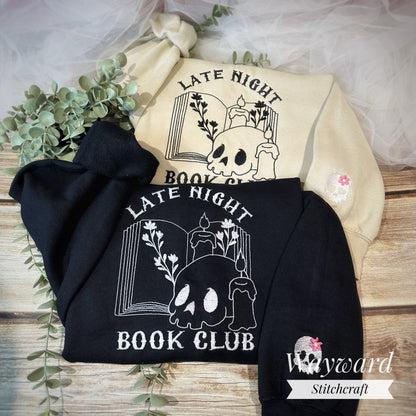 Late Night Book Club Embroidered Sweatshirt