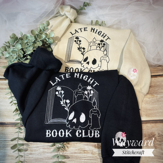 Late Night Book Club Embroidered Sweatshirt
